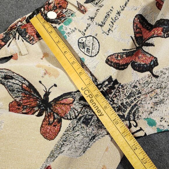 Guapi Pants Womens XS Mid Rise Fringe Edge Floral Eiffel Paris Cut Out Waist - Picture 6 of 9